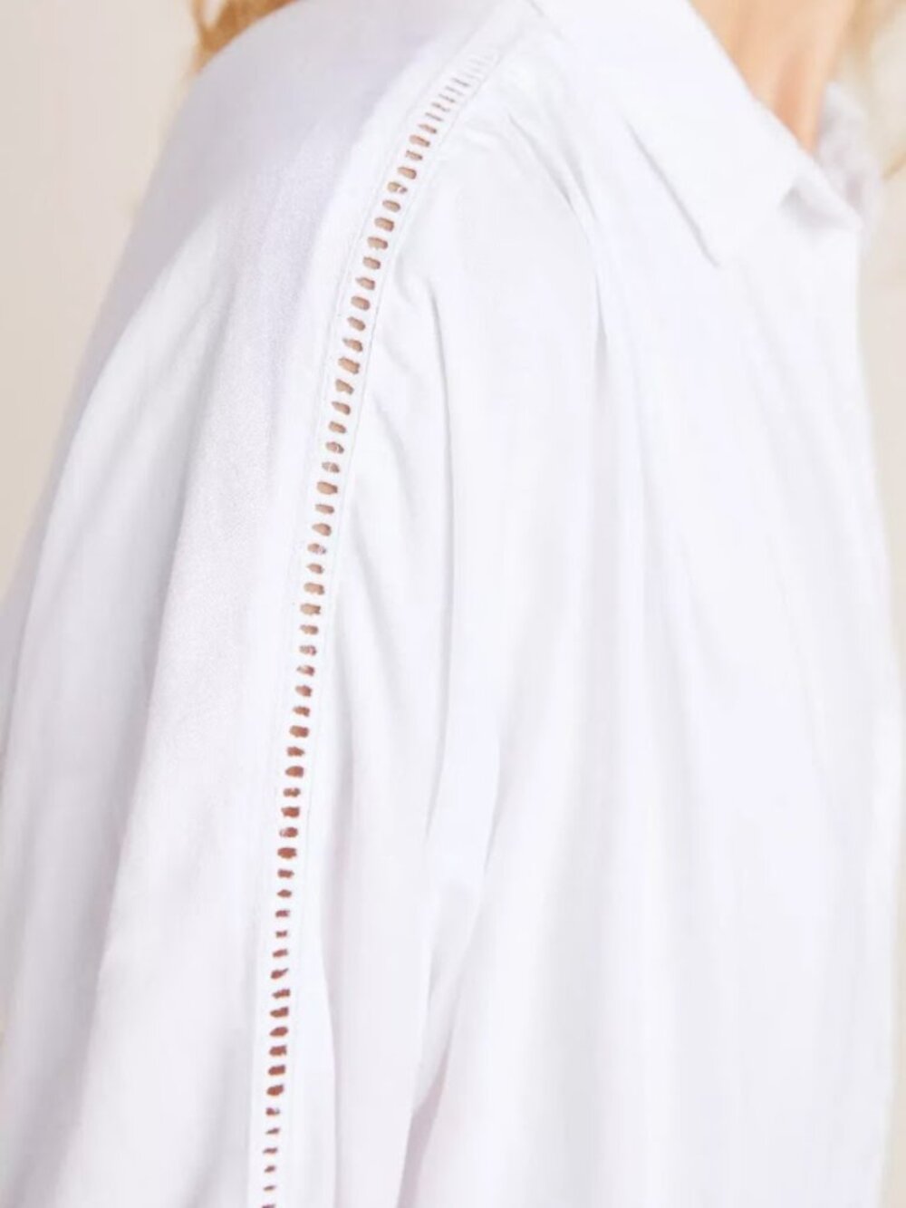 Cloth & Stone by Anthropologie Landry White Button Down Top Blouse  S - Picture 5 of 7